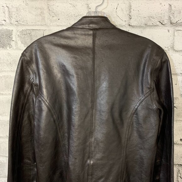 Brody Y2K Leather Moto Bomber Biker Jacket Women's Small Black Motorcycle Retro - Picture 7 of 14